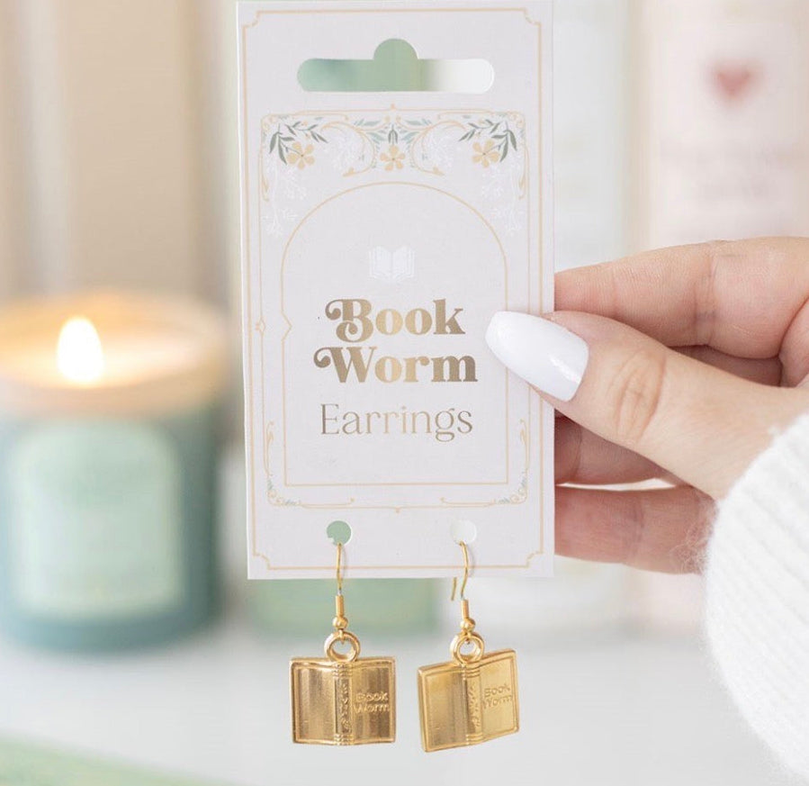 Dangly book earrings
