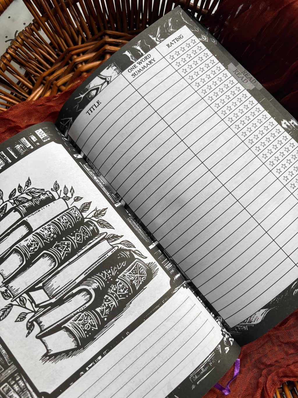 Dark academia reading journal