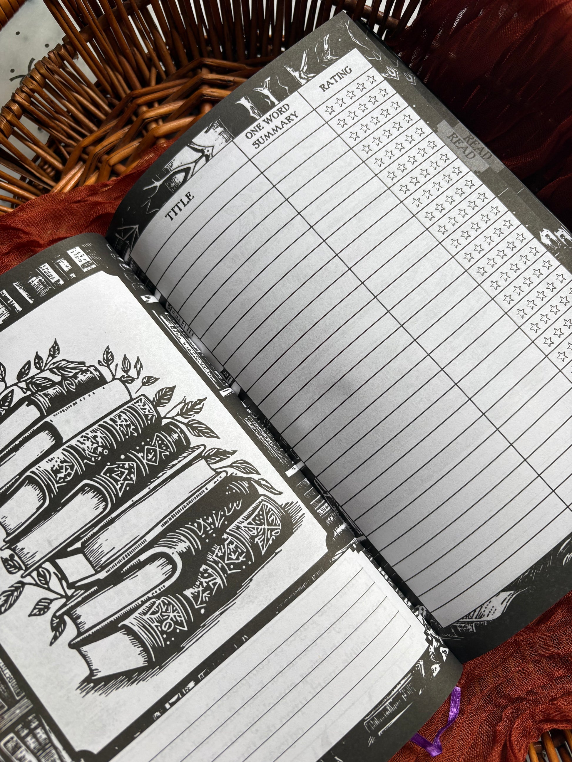 Dark academia reading journal