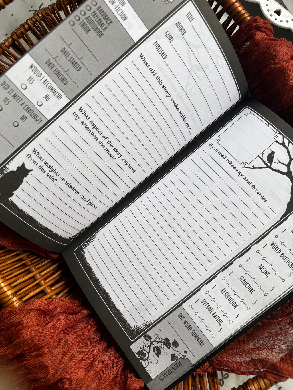 Dark academia reading journal